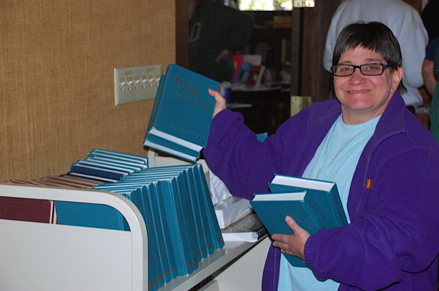 Cindy with Hymnals